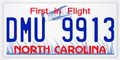 NC license plate DMU9913