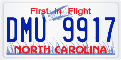 NC license plate DMU9917