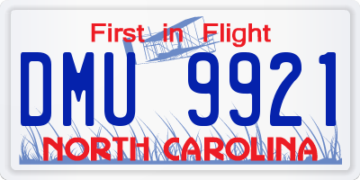 NC license plate DMU9921
