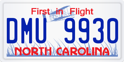 NC license plate DMU9930