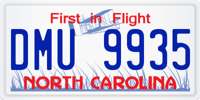 NC license plate DMU9935