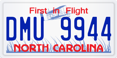 NC license plate DMU9944