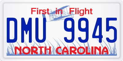 NC license plate DMU9945