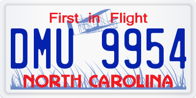 NC license plate DMU9954