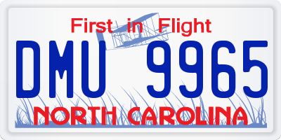 NC license plate DMU9965