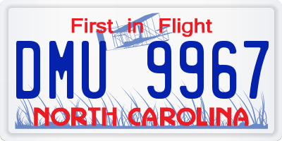 NC license plate DMU9967