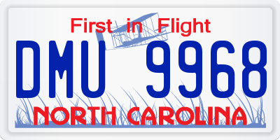 NC license plate DMU9968