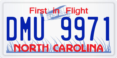 NC license plate DMU9971