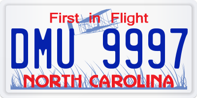 NC license plate DMU9997