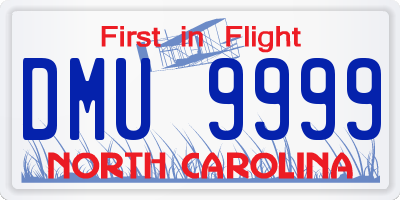 NC license plate DMU9999