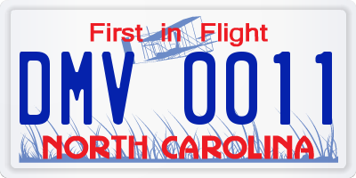NC license plate DMV0011