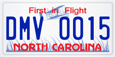 NC license plate DMV0015