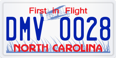 NC license plate DMV0028