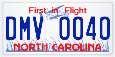 NC license plate DMV0040