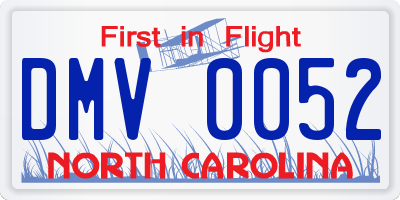 NC license plate DMV0052