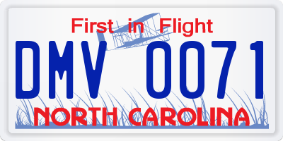 NC license plate DMV0071