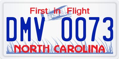 NC license plate DMV0073