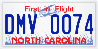 NC license plate DMV0074