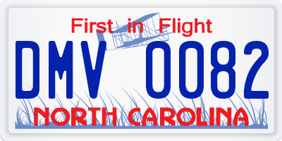 NC license plate DMV0082