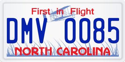 NC license plate DMV0085