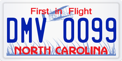 NC license plate DMV0099