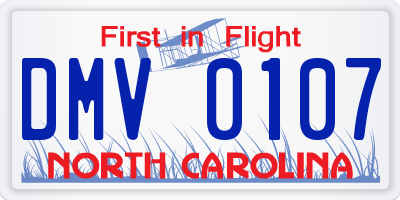 NC license plate DMV0107