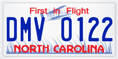 NC license plate DMV0122
