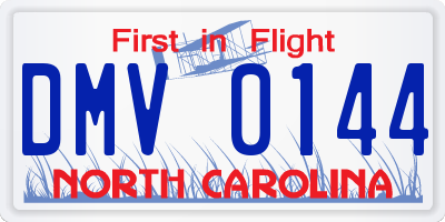 NC license plate DMV0144