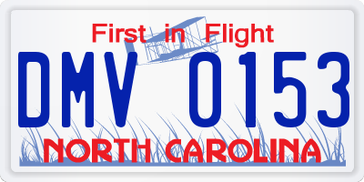 NC license plate DMV0153
