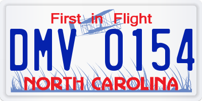 NC license plate DMV0154