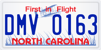 NC license plate DMV0163