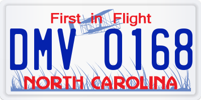 NC license plate DMV0168