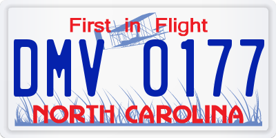 NC license plate DMV0177