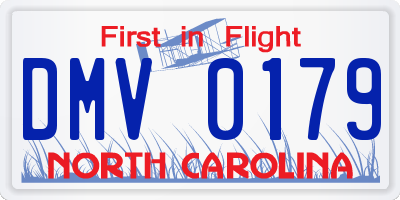 NC license plate DMV0179