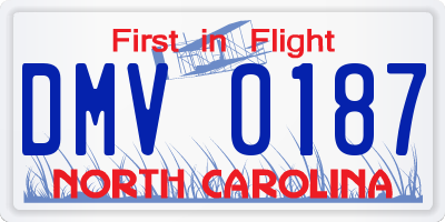 NC license plate DMV0187