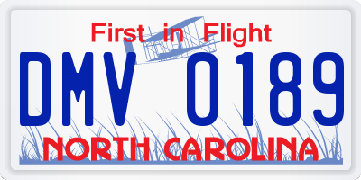 NC license plate DMV0189