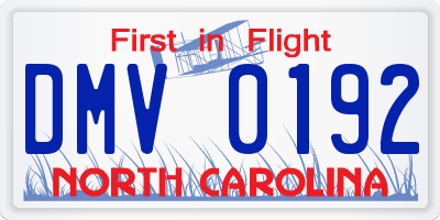 NC license plate DMV0192