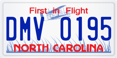 NC license plate DMV0195