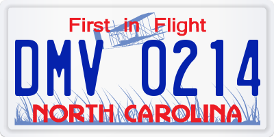 NC license plate DMV0214