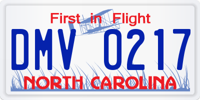 NC license plate DMV0217