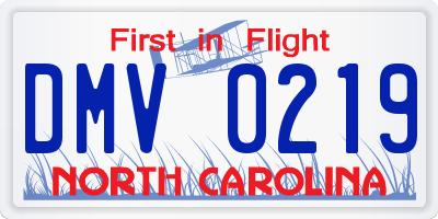 NC license plate DMV0219