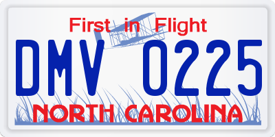 NC license plate DMV0225