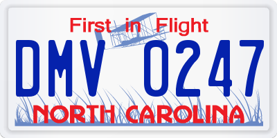 NC license plate DMV0247