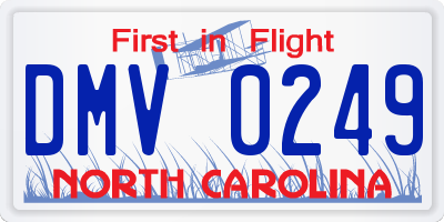 NC license plate DMV0249