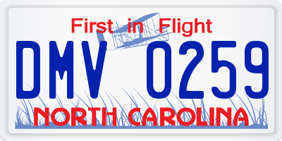 NC license plate DMV0259