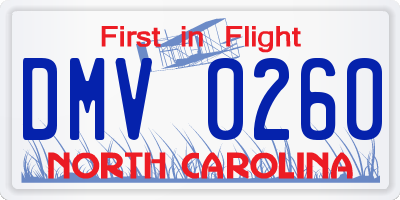NC license plate DMV0260