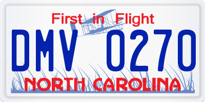 NC license plate DMV0270