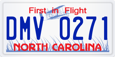 NC license plate DMV0271