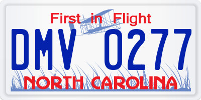 NC license plate DMV0277