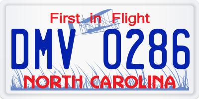 NC license plate DMV0286